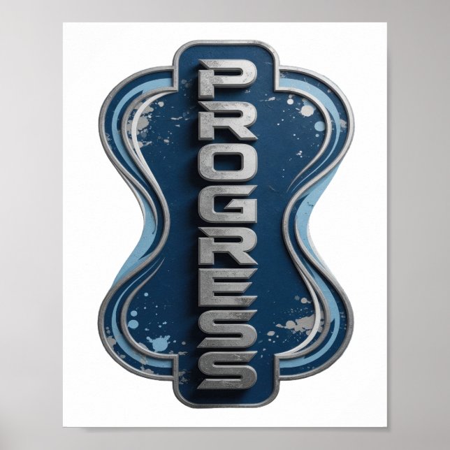 Bold Silver PROGRESS Print (Front)