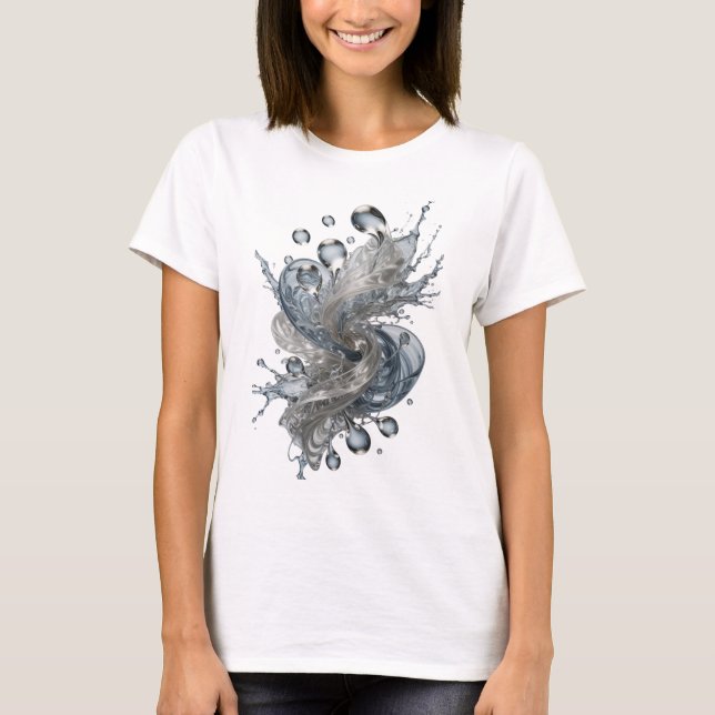 Bold Silver WATER SPIRAL Graphic Tee (Front)