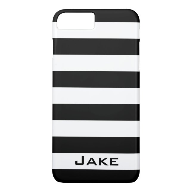 Bold Simple Black and White Stripes Case-Mate iPhone Case (Back)