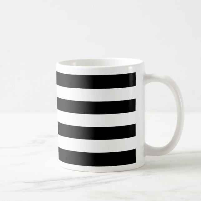 Bold Simple Black and White Stripes Coffee Mug (Right)
