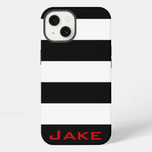 Bold Simple Black and White Stripes iPhone Case