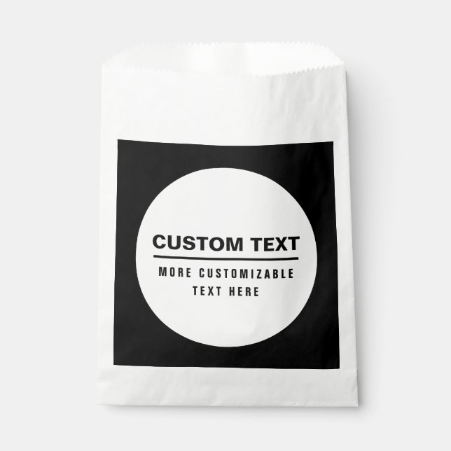 Bold Simple Customisable Text Template  Favour Bag (Front)