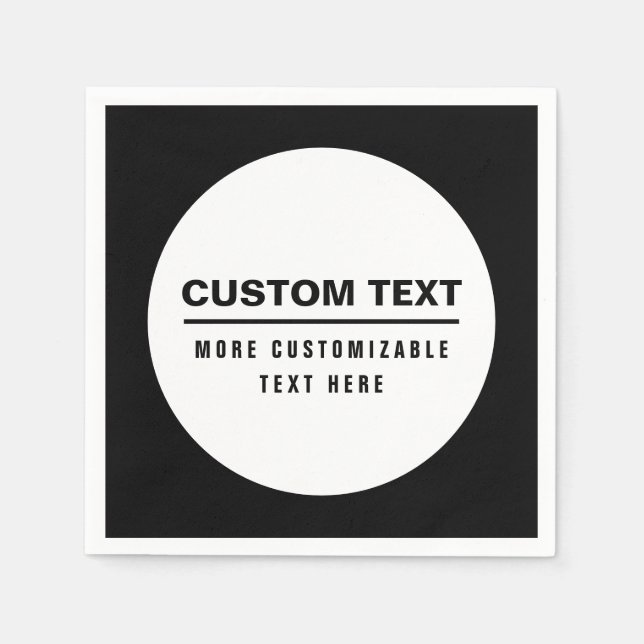 Bold Simple Customisable Text Template  Napkin (Front)