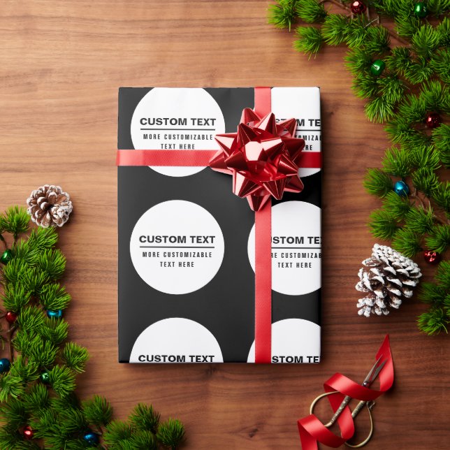 Bold Simple Customisable Text Template  Wrapping Paper (Holiday Gift)