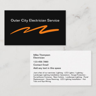 Bold Simple Electrician Business Cards