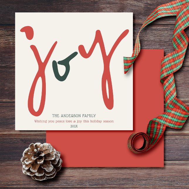 Bold Simple Joy Red Green Card (Creator Uploaded)