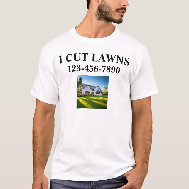 Bold Simple Lawn Service Work Shirts (Front)