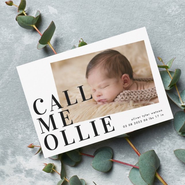 Bold Simple Minimalist Photo Call Me Birth (Creator Uploaded)