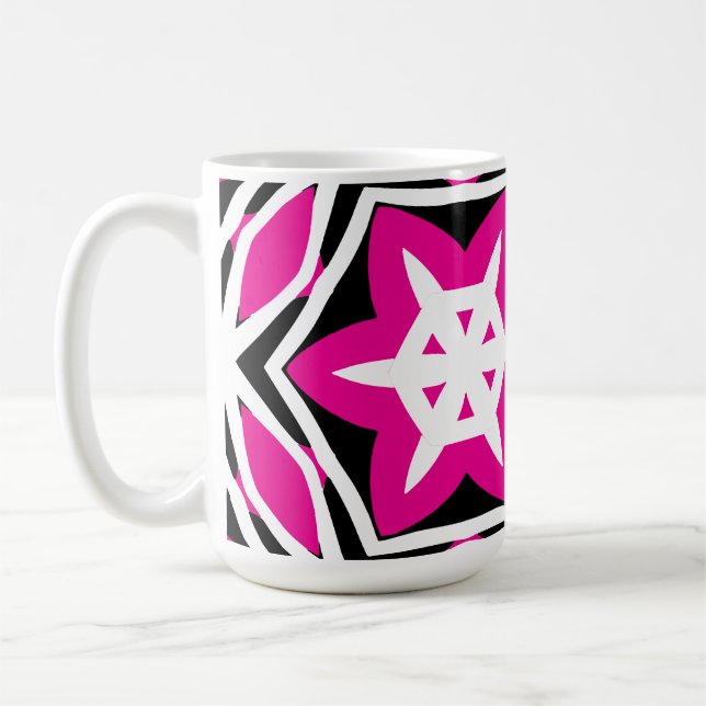 Bold simple Modern black pink Coffee Mug (Left)