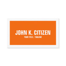 Bold Simple Orange and White Border Business Card