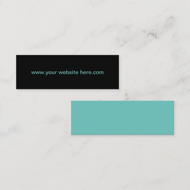 Bold Simple Teal Website Minimalist Business Cards (Front/Back)