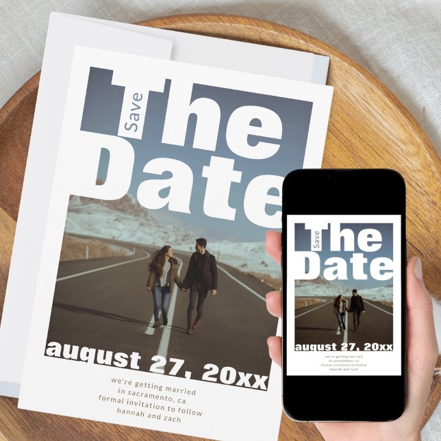 Bold single photo modern wedding  save the date (Creator Uploaded)
