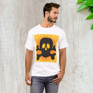 Bold Skull and Crossbones with Orange Burst T-Shirt