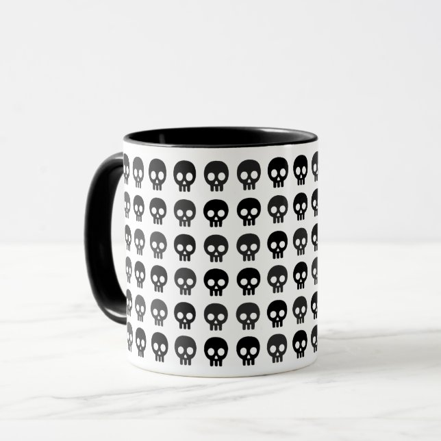 Bold Skull Grid Mug (Front Left)