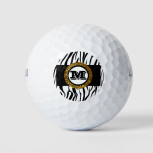 Bold & Sophisticated Wild Life Gold Black & White Golf Balls