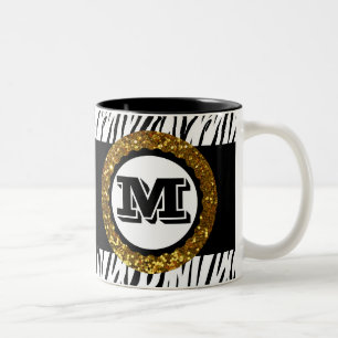 Bold & Sophisticated Wild Life Gold Black & White Two-Tone Coffee Mug
