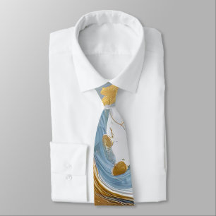 Bold Splash of Gold and Blue Tie