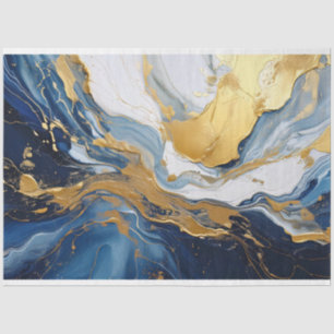 Bold Splash of Gold and Blue Tissue Paper