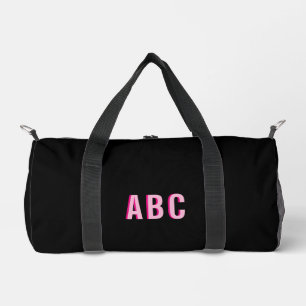Bold Sport Hot Pink 3 Letter Monogram Duffle Bag