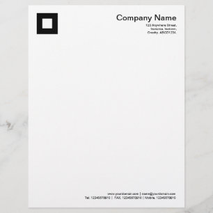 Bold Square - Black Personalised Letterhead