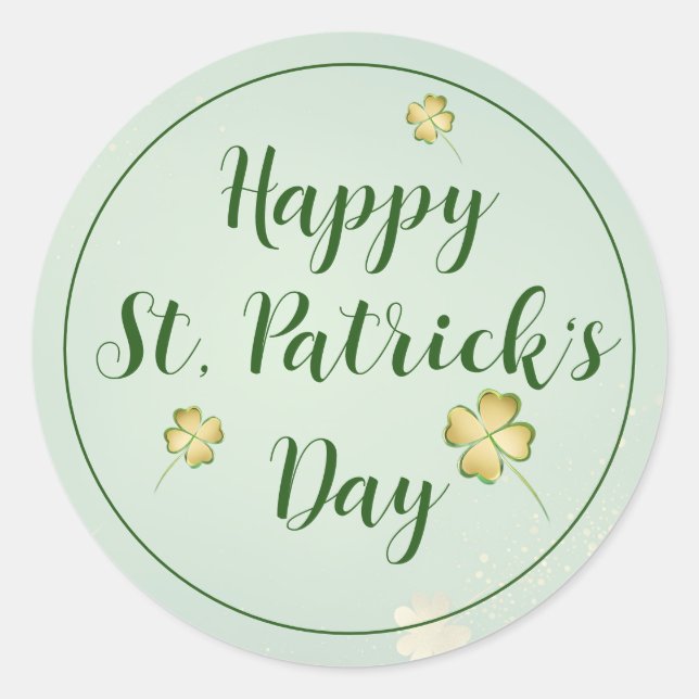 Bold St. Patrick’s Day Invitation Classic Round Sticker (Front)