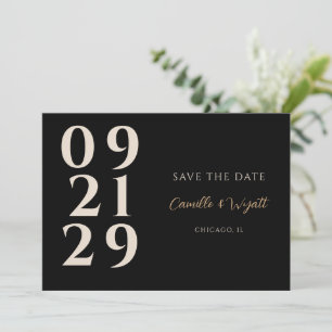 Bold Stacked Number Minimal QR Code Save the Date Invitation