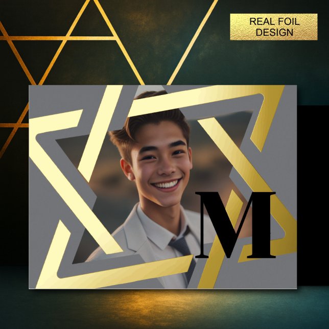 Bold Star of David Photo Thank You Monogram (Creator Uploaded)