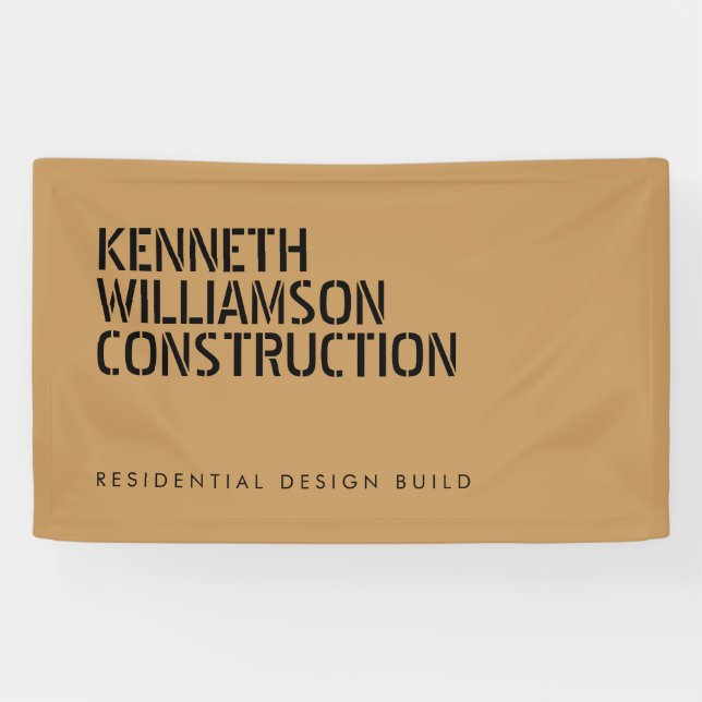 Bold Stenciled Construction Tan Banner (Horizontal)
