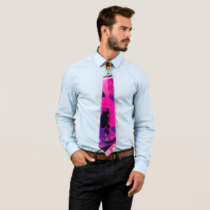 Bold Street Art with Purple Black and Yellow Tie