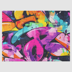 Bold Street Art with Purple Black and Yellow Tissue Paper