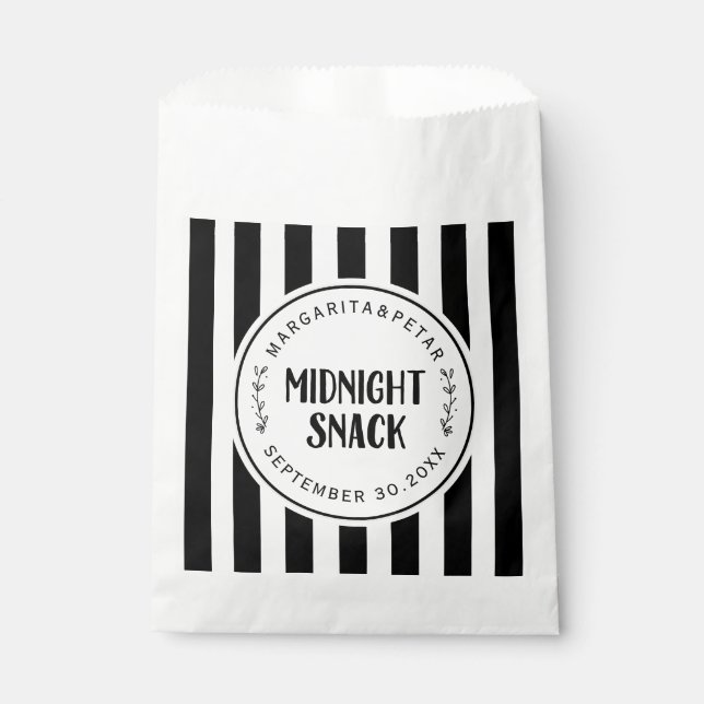 Bold Stripe Midnight Snack Wedding Favour Bag (Front)