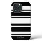 Bold Stripe Pattern with Name black and white