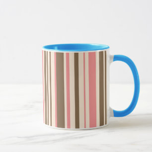 Bold stripe pink brown fawn mug