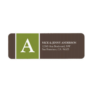 Bold Stripe Return Address Label (chocolate/olive)