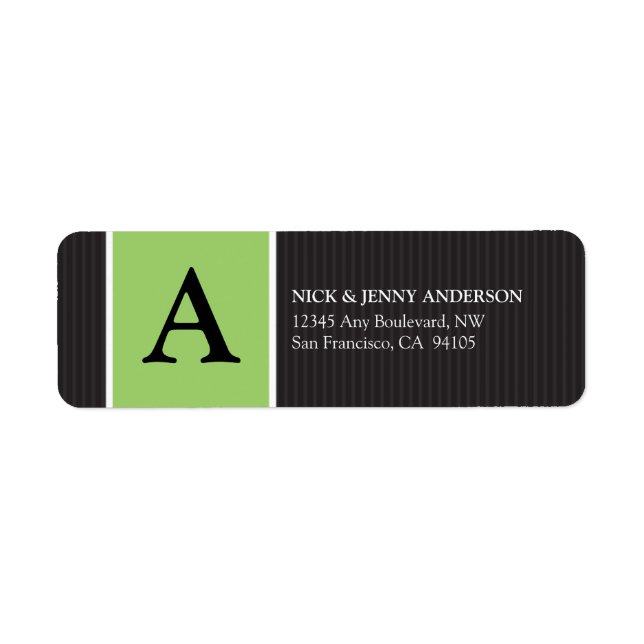 Bold Stripe Return Address Label (green) (Front)