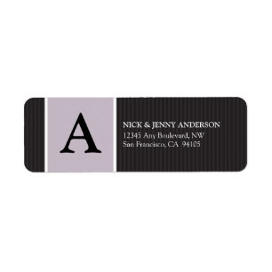 Bold Stripe Return Address Label (lavender)