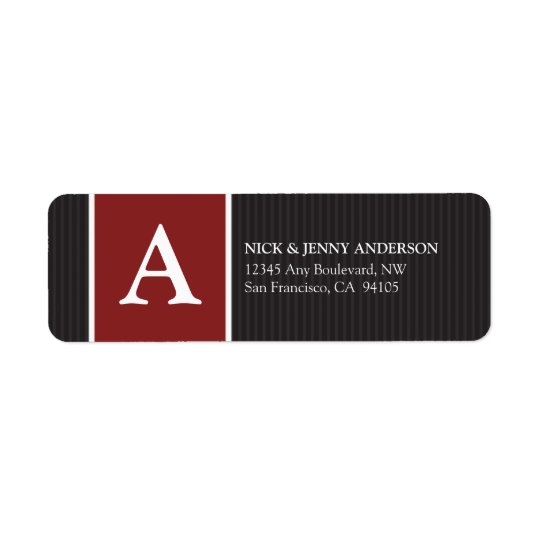 Bold Stripe Return Address Label (red)