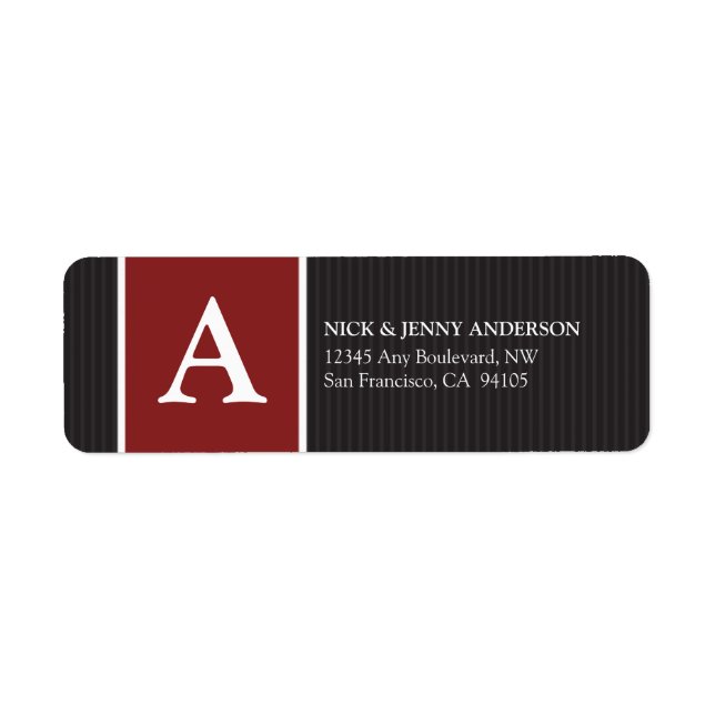 Bold Stripe Return Address Label (red) (Front)