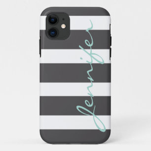 Bold Striped iPhone 5 Barely There Case Charcoal