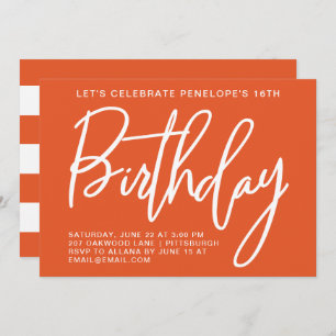 Bold Stripes Birthday Party Invitation