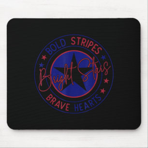 Bold stripes bright stars god bless independence mouse pad