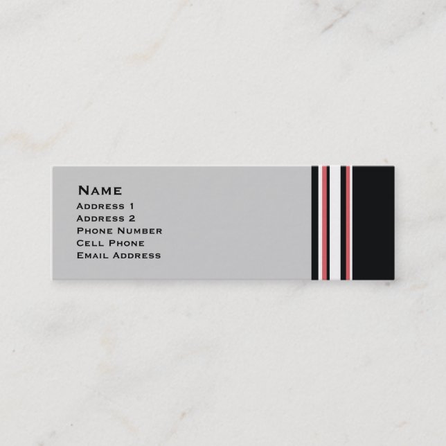 Bold Stripes Mini Business Card (Front)