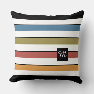 Bold Stripes Monogram Fall Cushion