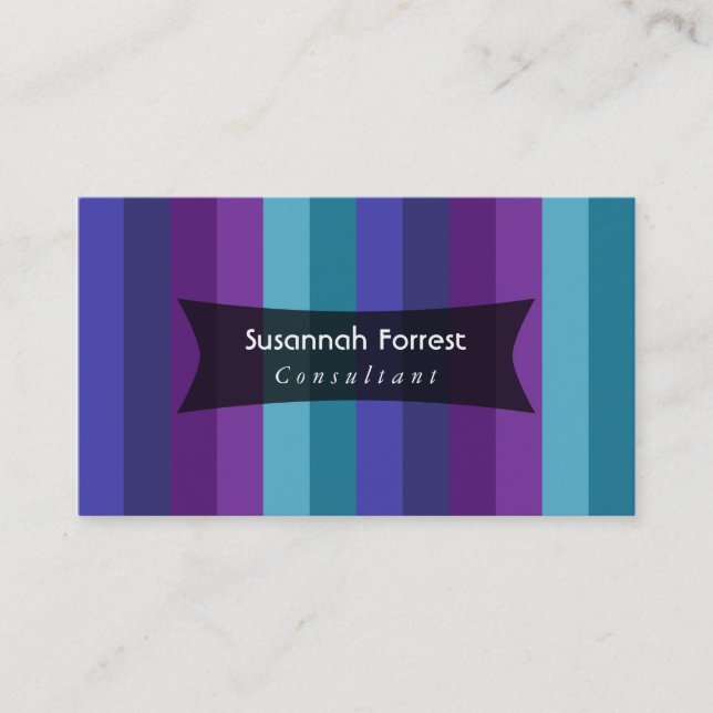 Bold Stripes: Purple, Raspberry, Teal, 01 Business Card (Front)