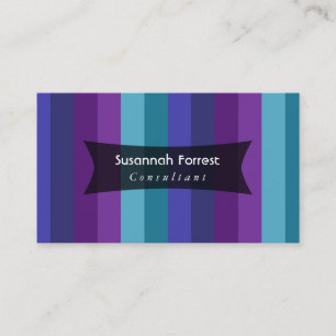 Bold Stripes: Purple, Raspberry, Teal, 01 Business Card