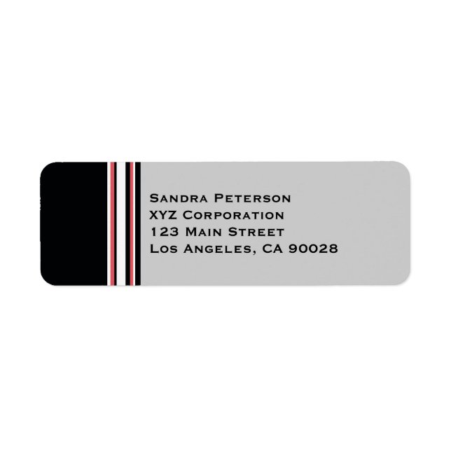 Bold Stripes Return Address Label (Front)