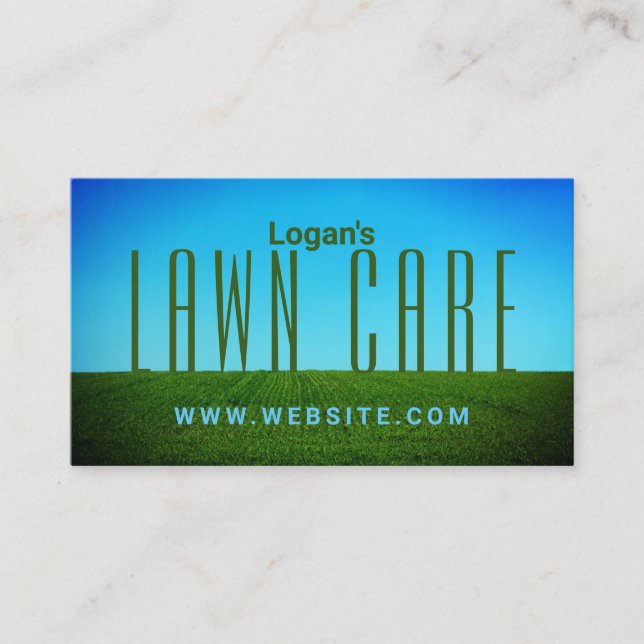 Bold style text and lawn business card (Front)