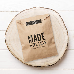 Bold Stylish Rustic Made with Love Favour Bag