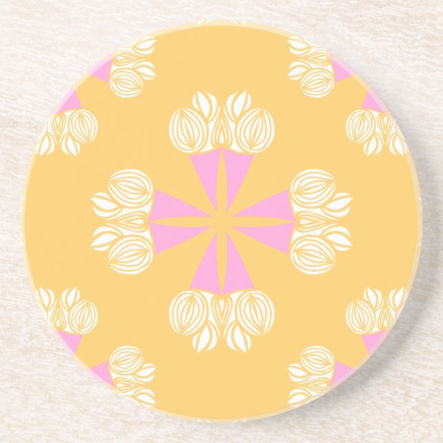 Bold Summer Bouquet on Gold Coaster (Front)