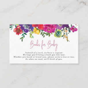 Bold Summer Flowers Books for Baby Enclosure Card